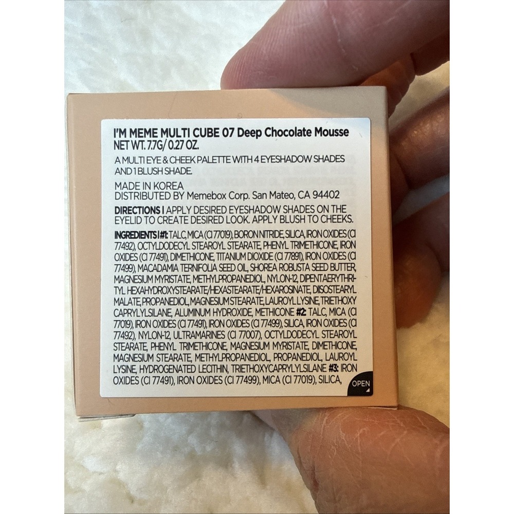 I'M MEME Multi Cube Eyeshadow & Cheek Deep Chocolate Mousse Korean Skincare NEW - Picture 5 of 11